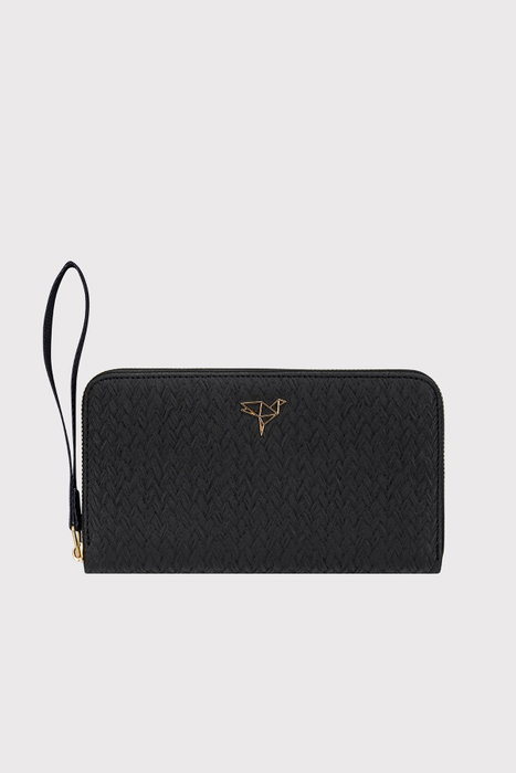 Zoozie Bags Tilburg Cartera de Piel PU Negro para Mujer con Cremallera, Elegante y Funcional, 19.5 cm x 2 cm x 11 cm